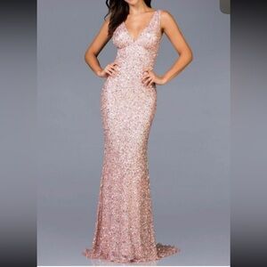 Scala Pink Sequin Prom Dress